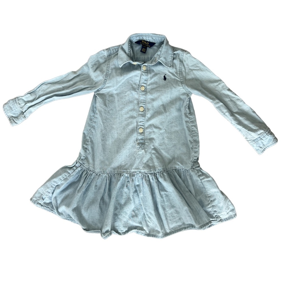 Ralph Lauren Kids Toddler Denim Button Down Dress Size 4T